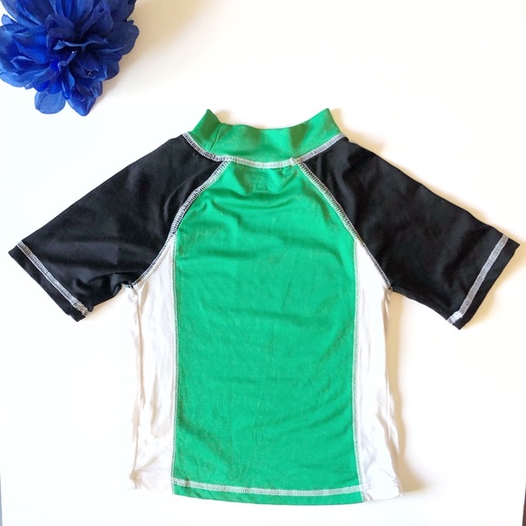 SWIM SHIRT 3T GREEN BROWN SKULL SHORT SLEEVE - Picture 5 of 5